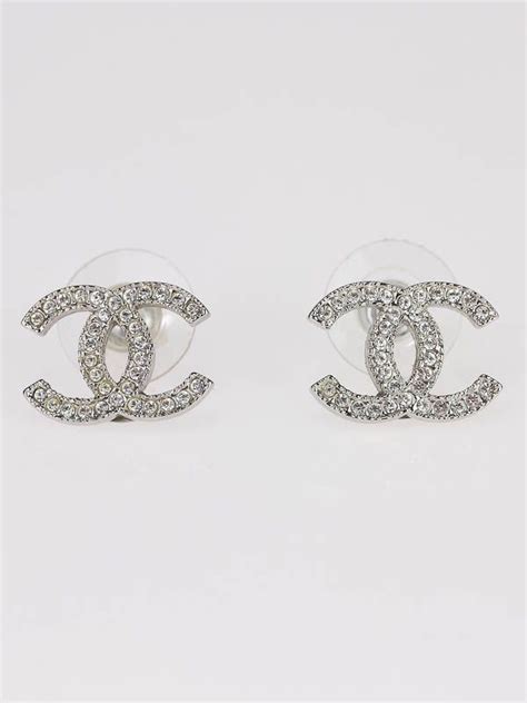 stud chanel earrings|Chanel swarovski earrings.